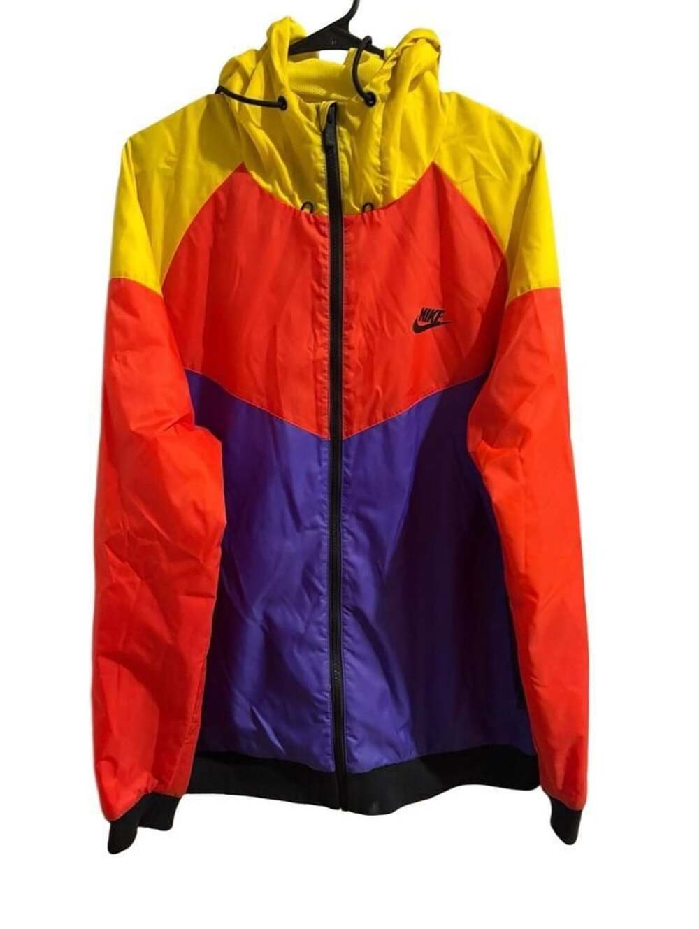 Nike Windrunner Jacket Size XL Colorblock Yellow Red Purple